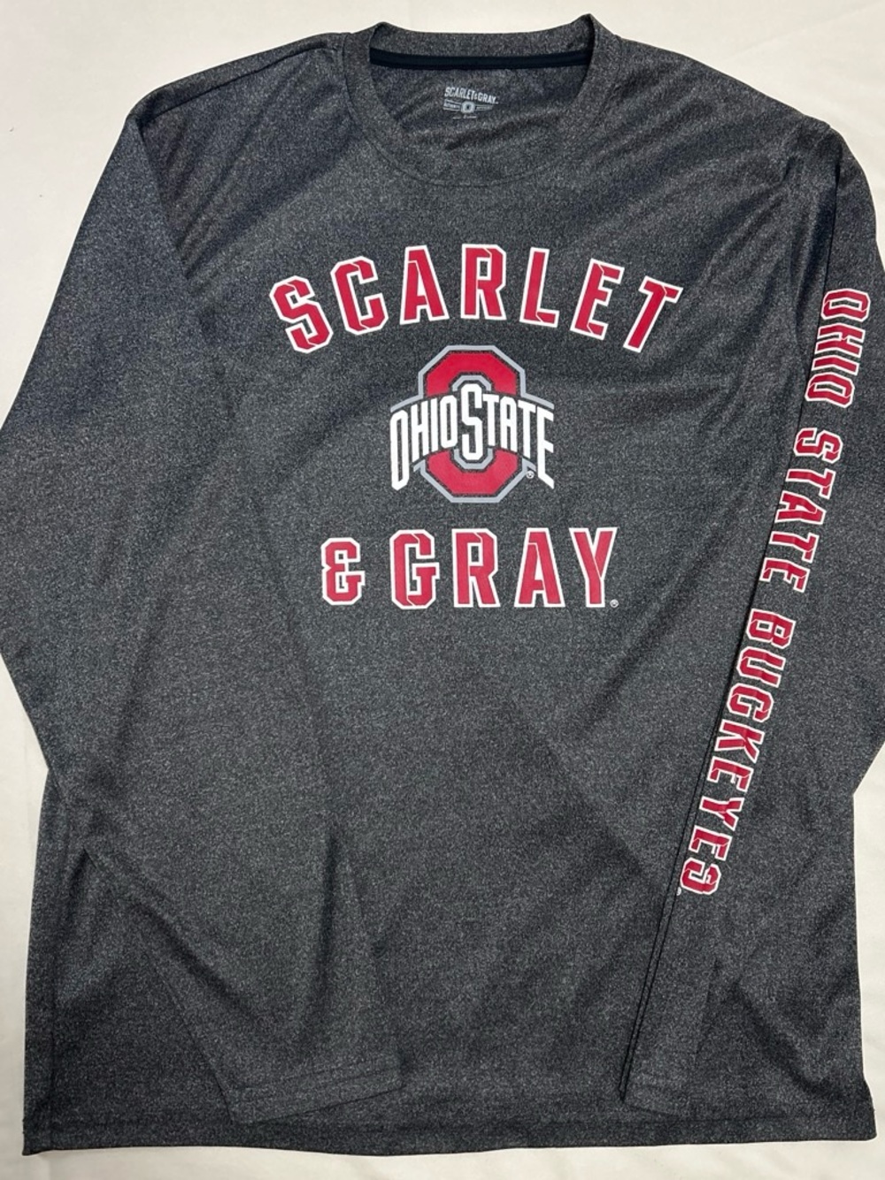 Ohio State Scarlet & Gray Long Sleeve Performance Tee